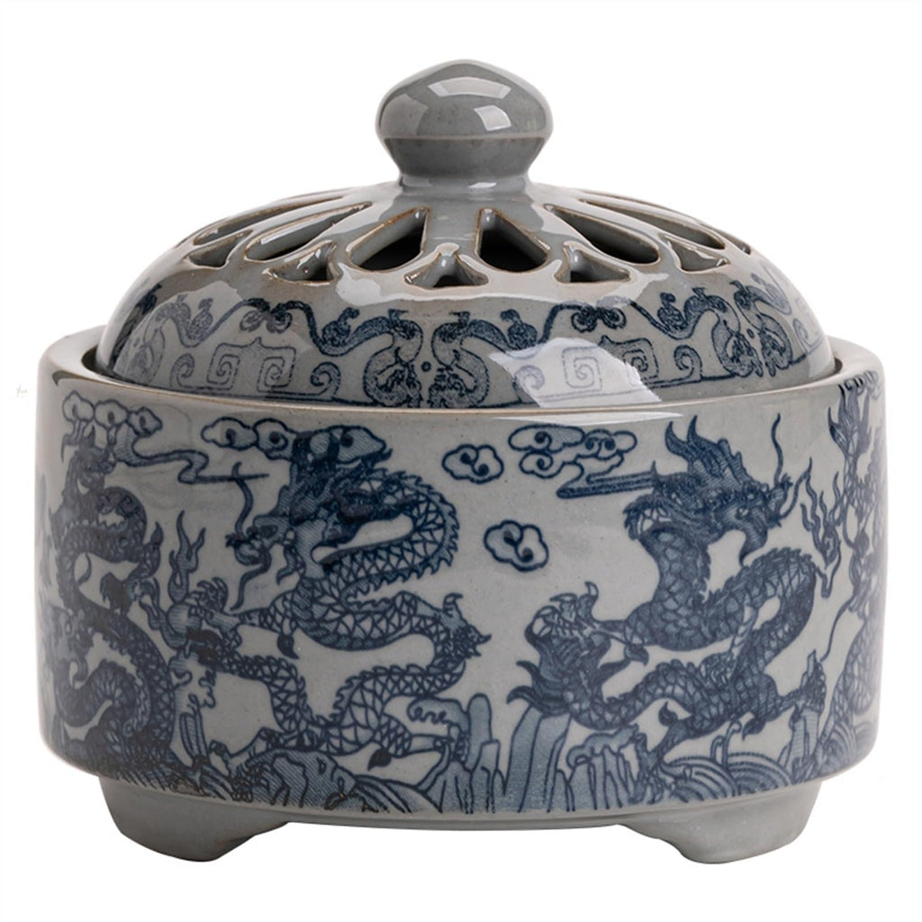 Blue & White Ceramic Garlic Keeper