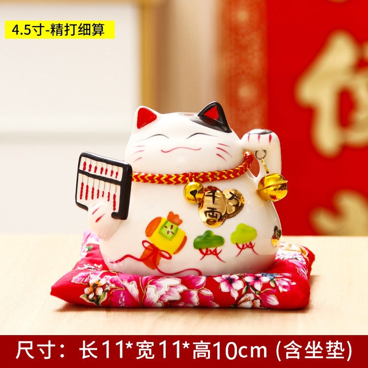 Lucky Cat Ceramic Home Decoration Creative Japanese Style Lucky Cat Small Piggy Bank Shop Opening Activities Gift Wholesale