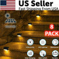 8-Pack Solar LED Deck Lights for Outdoor Waterproof Lighting