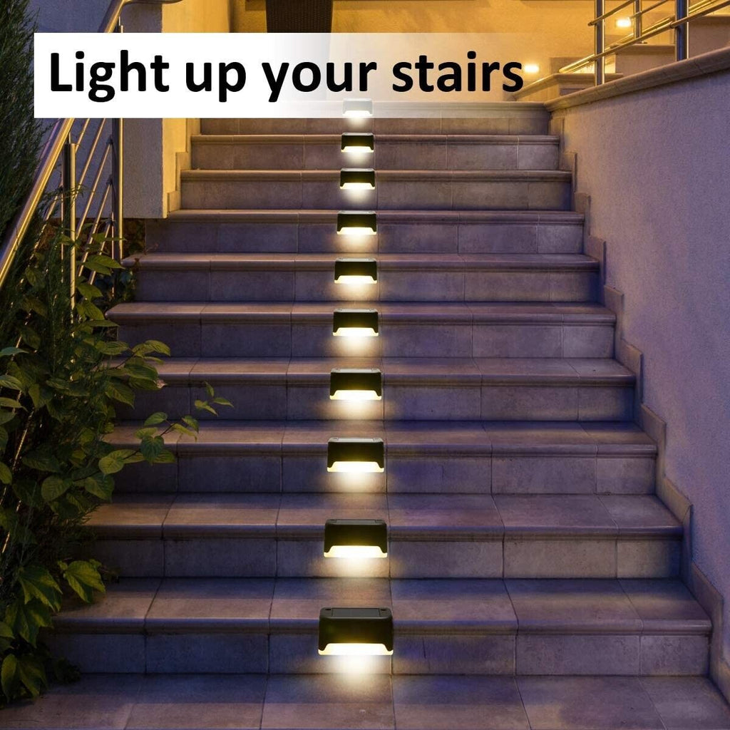 8-Pack Solar LED Deck Lights for Outdoor Waterproof Lighting