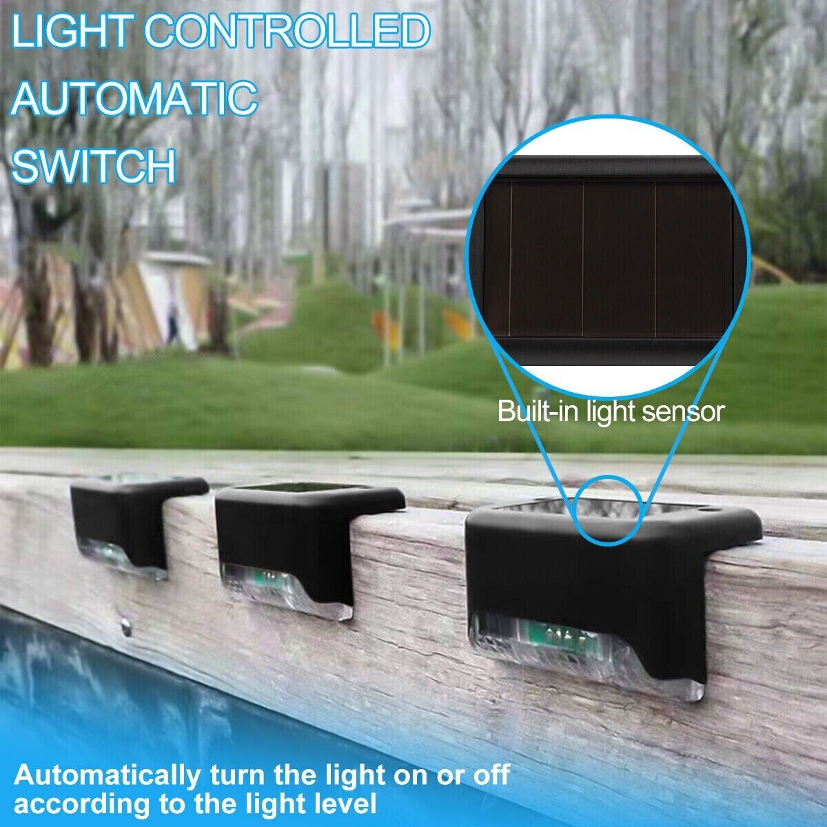 8-Pack Solar LED Deck Lights for Outdoor Waterproof Lighting
