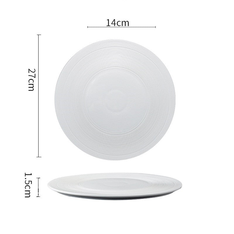 Brushed Gold White Porcelain Western Steak Plate Tray