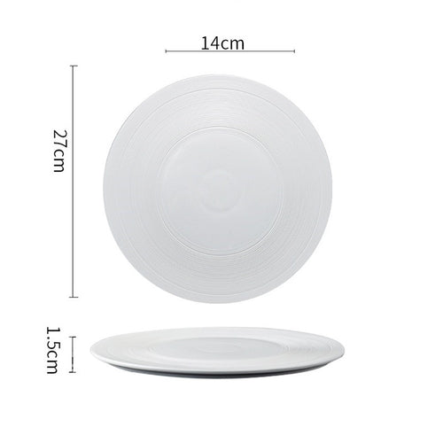 Brushed Gold White Porcelain Western Steak Plate Tray