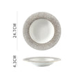 Brushed Gold White Porcelain Western Steak Plate Tray