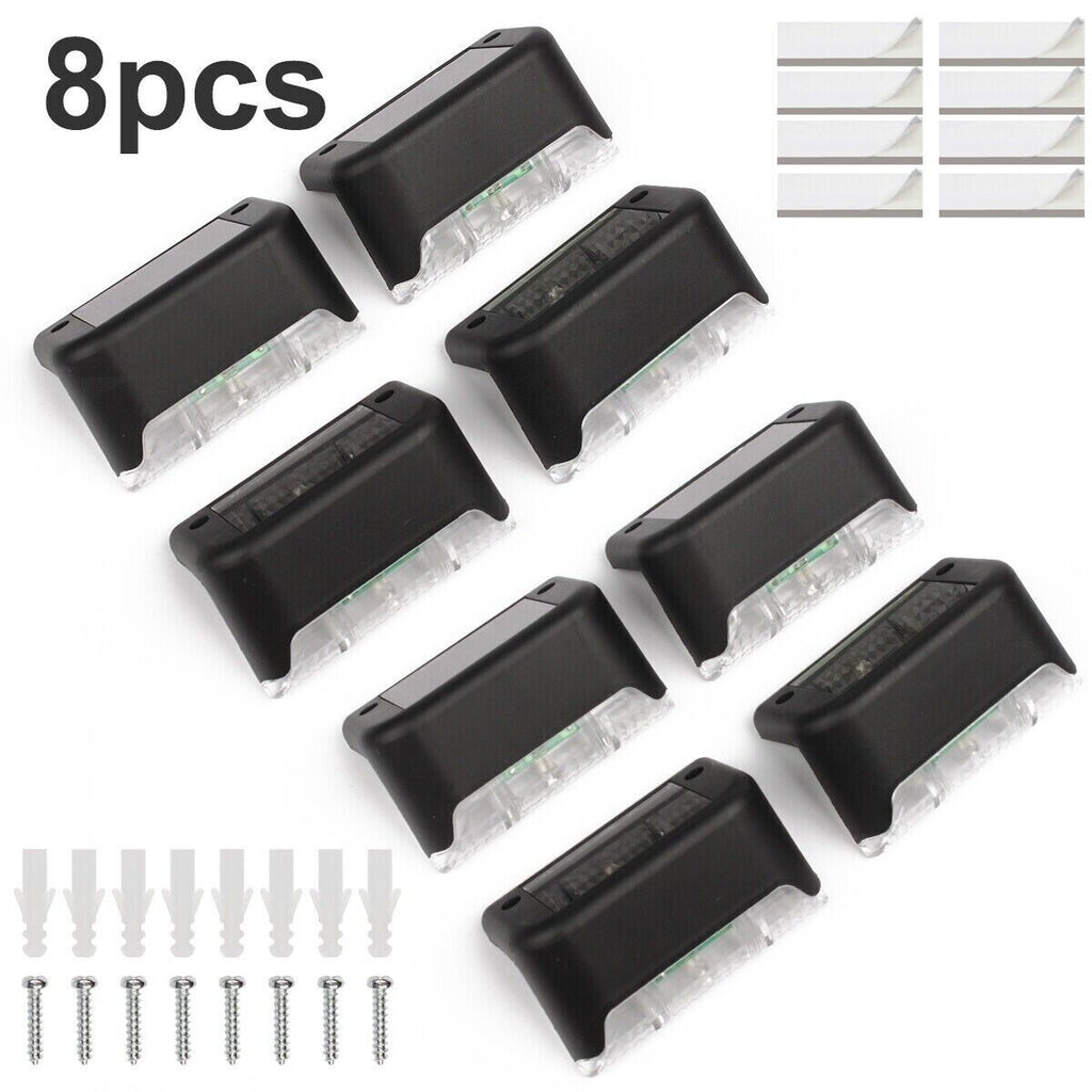 8-Pack Solar LED Deck Lights for Outdoor Waterproof Lighting