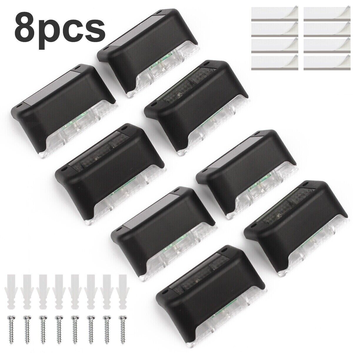 8-Pack Solar LED Deck Lights for Outdoor Waterproof Lighting