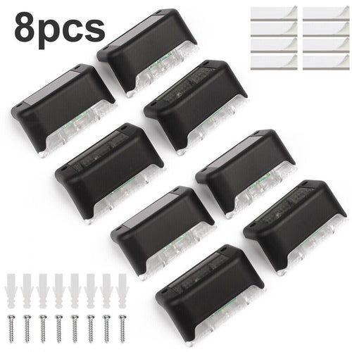 8-Pack Solar LED Deck Lights for Outdoor Waterproof Lighting