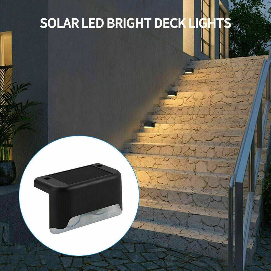8-Pack Solar LED Deck Lights for Outdoor Waterproof Lighting